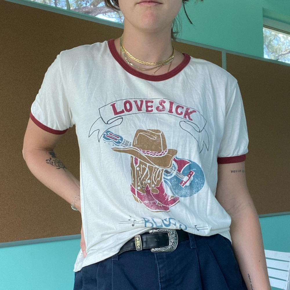 MATE the Label Lovesick Blues retro crew neck tee